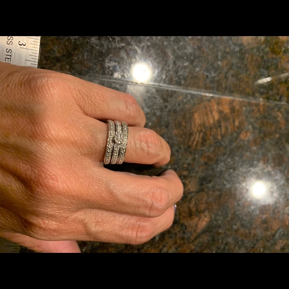 “Today tomorrow always” sterling silver ring set